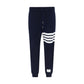 Blue Cotton Casual Pants