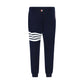 Blue Cotton Casual Pants