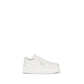 White Calf Leather Bos Taurus Platform Sneakers