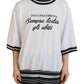 White Printed Short Sleeves Pullover Top