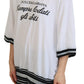 White Printed Short Sleeves Pullover Top