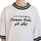White Printed Short Sleeves Pullover Top