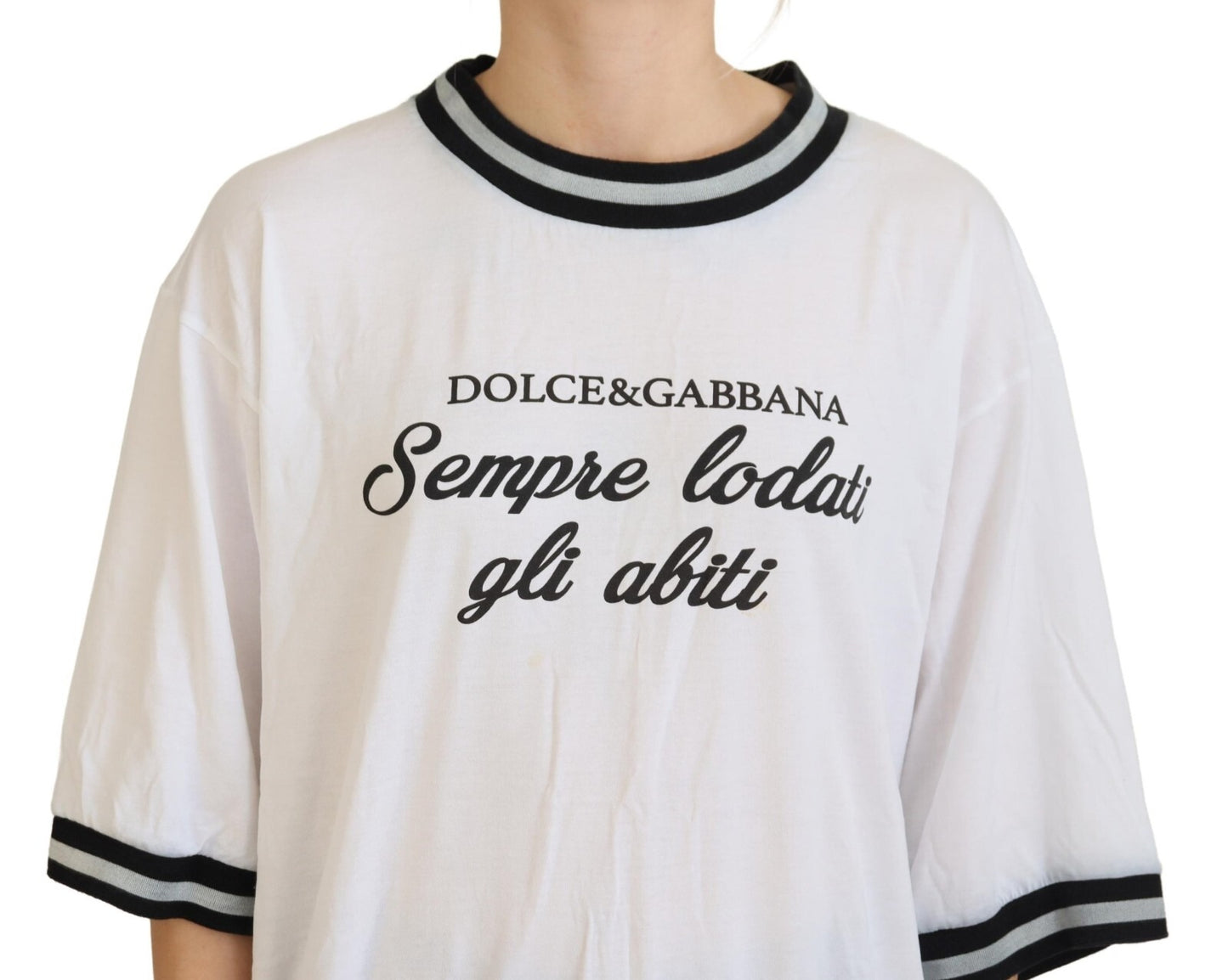 White Printed Short Sleeves Pullover Top