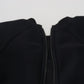 Black Cropped Zipper Back Sweatshirt Sweater