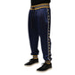 Blue Nylon Jogger Mid Waist Trouser Pants