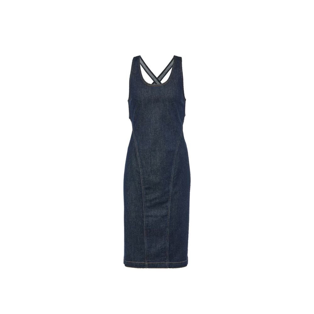 Blue Cotton Casual Dress