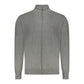 Gray Polyester Men Cardigan
