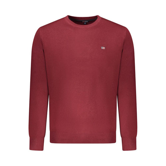 Red Polyester Men Sweater
