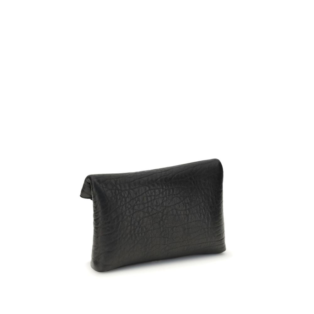 Black Lamb Leather Clutch Bag