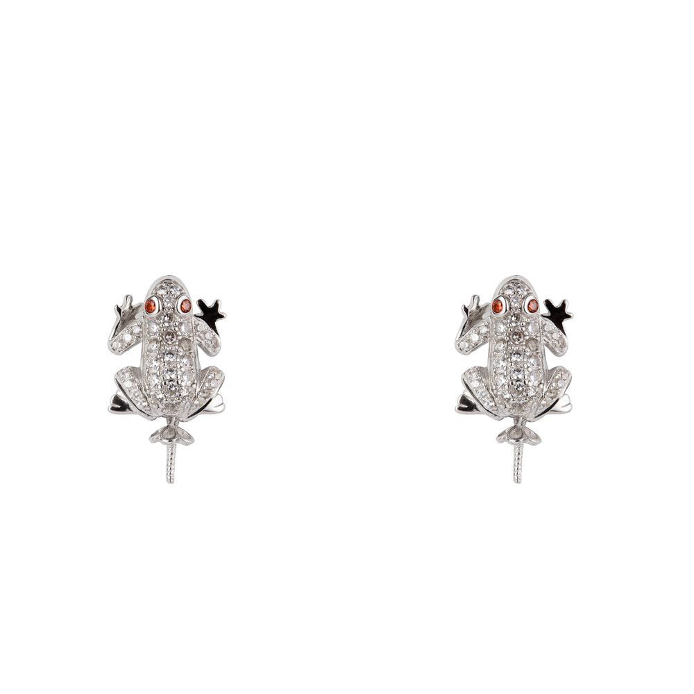White Silver Earrings