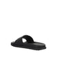 Black Rubber Flat Sandals