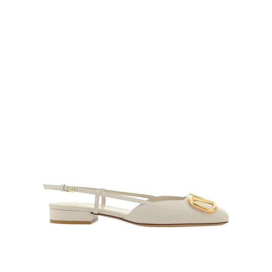 White Calfskin Ballet Flats