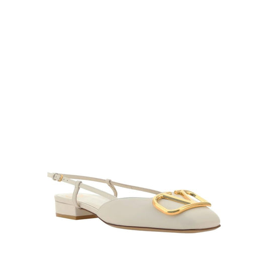 White Calfskin Ballet Flats