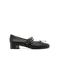 Black Calfskin Mid Heel Pumps