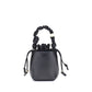 Black Recycled Leather Backet Bag