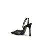 Black Silk High Heel Pumps