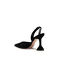 Black Rubber High Heel Pumps