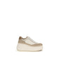 Cream Calf Leather Bos Taurus Platform Sneakers