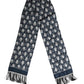 Navy Blue Silk Neck Wrap Shawl Men Scarf