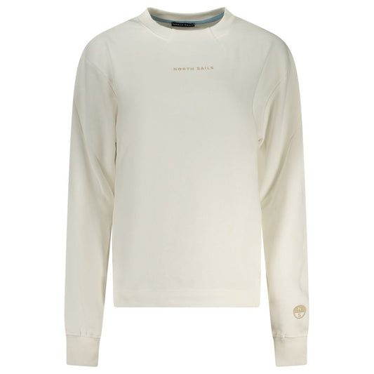 White Cotton Women Sweatshirt