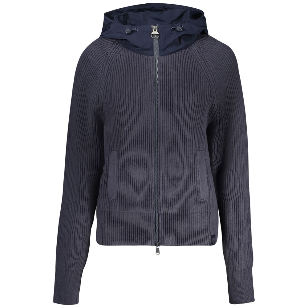 Blu Polyester Women Cardigan