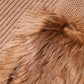 Brown Cashmere Knitted Fur Shawl Scarf