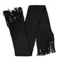 Black Cashmere Knit Shawl Fringes Scarf