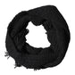 Black Cashmere Knit Shawl Fringes Scarf