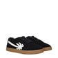 Black Leather Low Top Sneakers