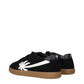 Black Leather Low Top Sneakers