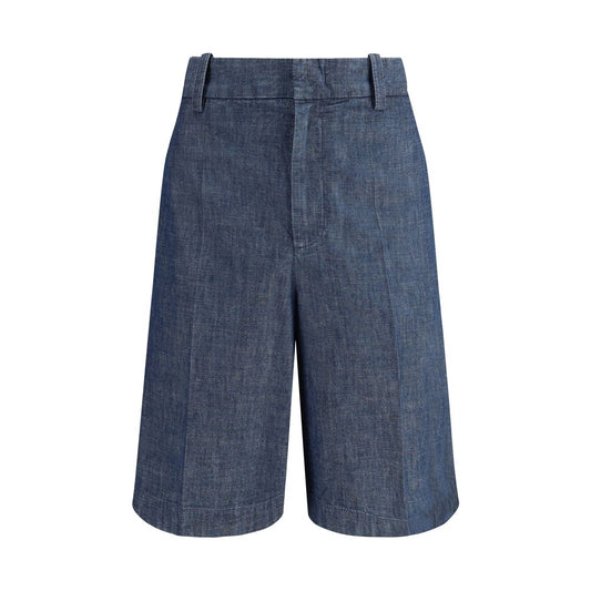 Blue Cotton Bermuda Shorts
