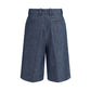 Blue Cotton Bermuda Shorts