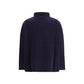 Blue Fleece Wool Turtleneck