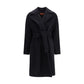 Black Fleece Wool Coat