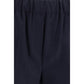 Black Cotton Casual Pants