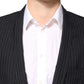Black Stripes 1 Button Suit Jacket Blazer