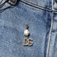 Blue Embellished Cotton Skinny Denim Jeans
