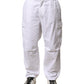 White Cotton Men Cargo Denim Trouser Jeans
