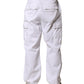 White Cotton Men Cargo Denim Trouser Jeans