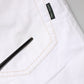 White Cotton Mid Waist Straight Men Denim Jeans
