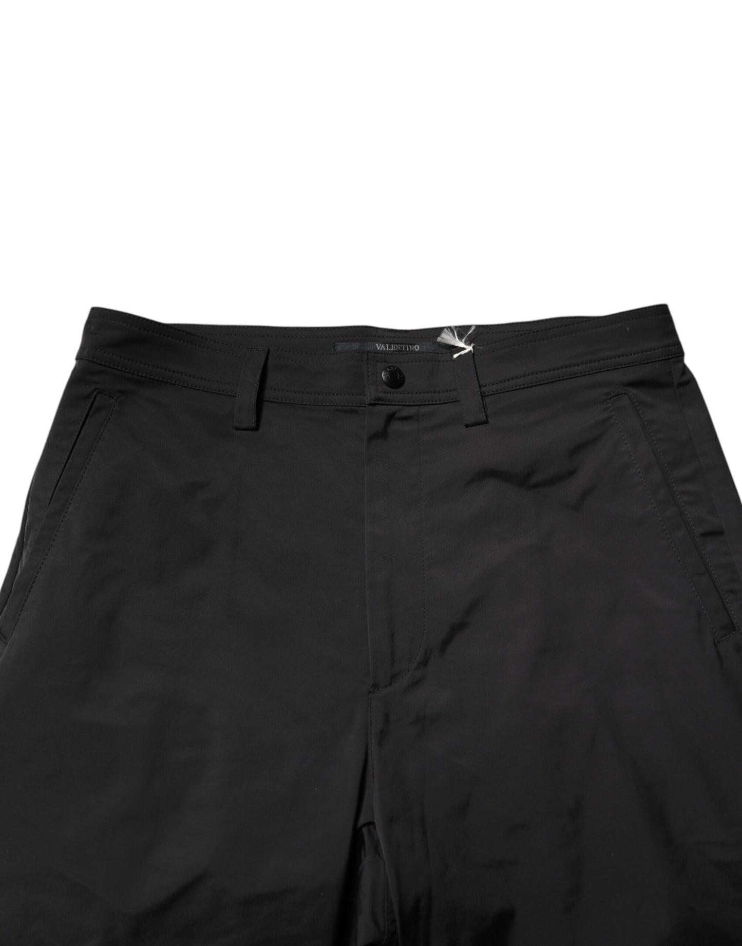 Black Mid Waist Men Tapered Dress Trouser Pants