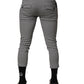 Black White Checkered Men Cropped Pants