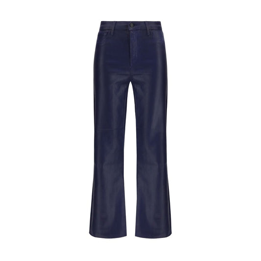 Blue Cotton Casual Pants