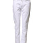 White Cotton Straight Fit Men Denim Trouser Jeans