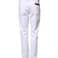 White Cotton Straight Fit Men Denim Trouser Jeans