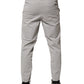 Light Gray Cotton Mid Waist Skinny Men Jogger Trouser Pants