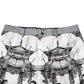 White Japanese Asian Print Silk Bermuda Shorts