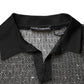 Black Sheer Short Sleeves Casual Polo  Top