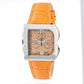 Orange Leather Dress Watch