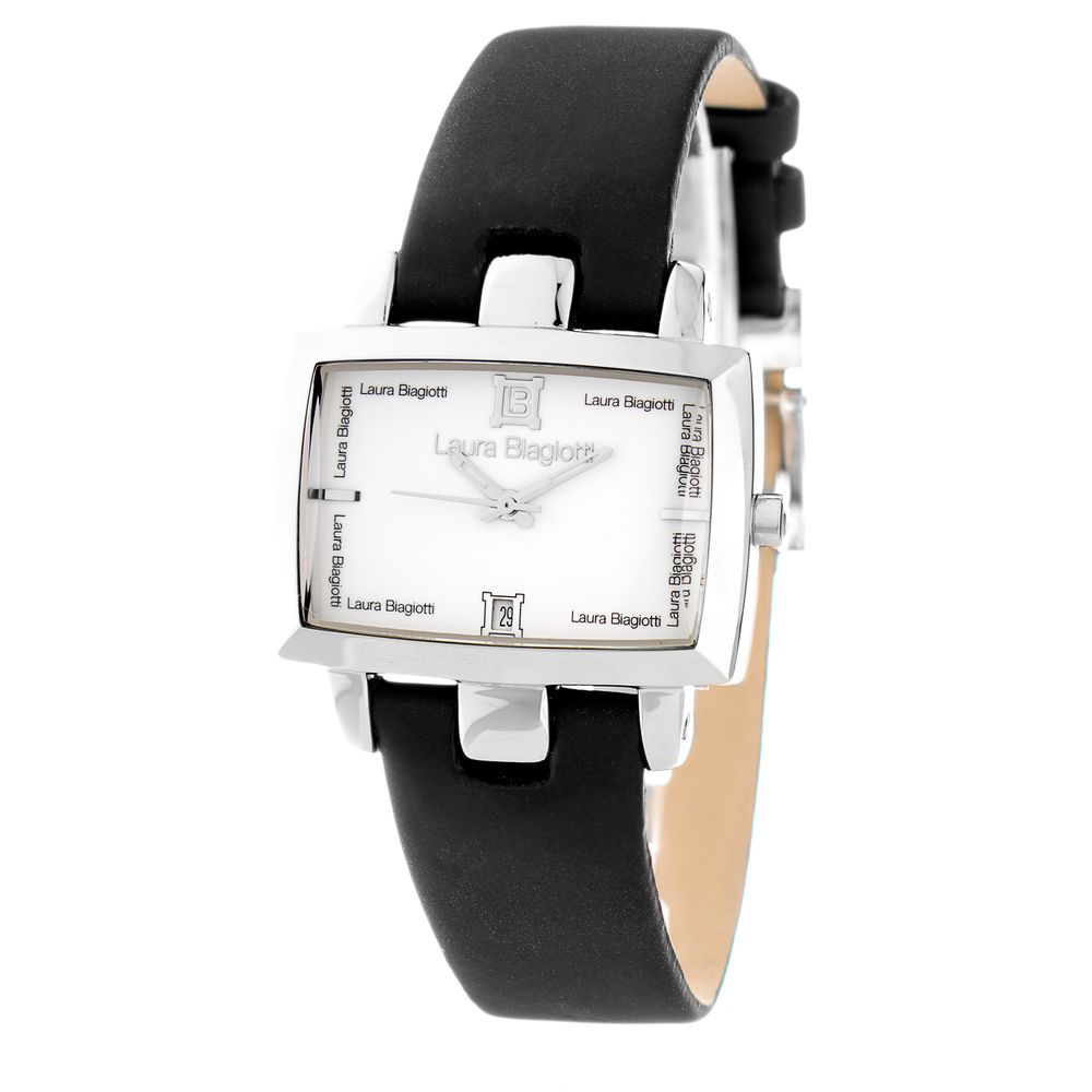 Black Leather Dress Watch